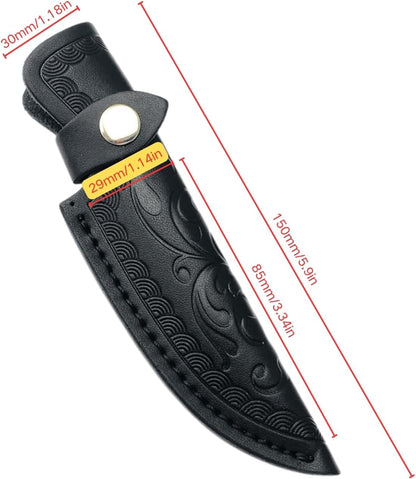 Leather Knife Sheath for Fixed Blade - 4.3 Inch Belt Loop,Handcrafted Protective Cover for Hunting,Outdoor & Tactical Knives (【M】 Brown / 7.28 in)