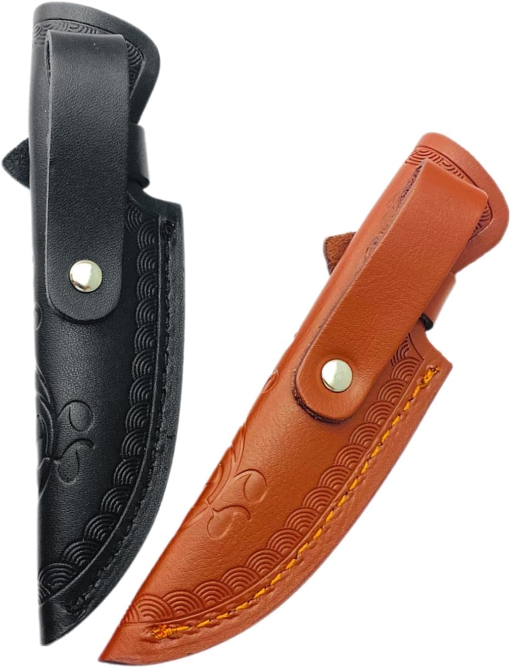 Leather Knife Sheath for Fixed Blade - 4.3 Inch Belt Loop,Handcrafted Protective Cover for Hunting,Outdoor & Tactical Knives (【M】 Brown / 7.28 in)
