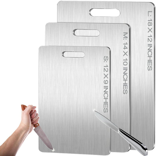 Titanium Cutting Board - 2026 New Upgrade 100% Pure Titanium Cutting Boards for Kitchen Double Sided Non Toxic Titanware Cutting Board,Hygiene Durable Dishwasher Safe Chopping Board (14"L x 10"W)