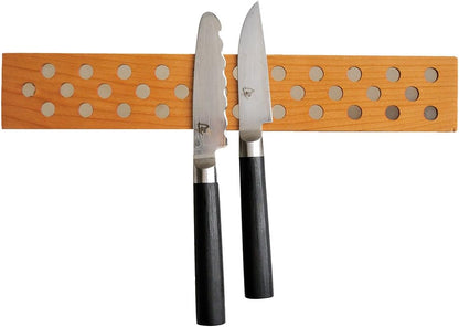 Magnetic Wooden Knife Bar Holder Strip, Cherry or Walnut, 12, 16, 20, or 24 Inch (16 Inch, Walnut)