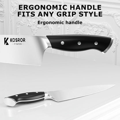 Kitchen Knife Set with Block: 15-Piece German Stainless Steel with Dual Sharpener for Beginners - Covers 95% Kitchen Tasks - Black Full-Tang Ergonomic Handle, Dishwasher Safe, Easy to Use