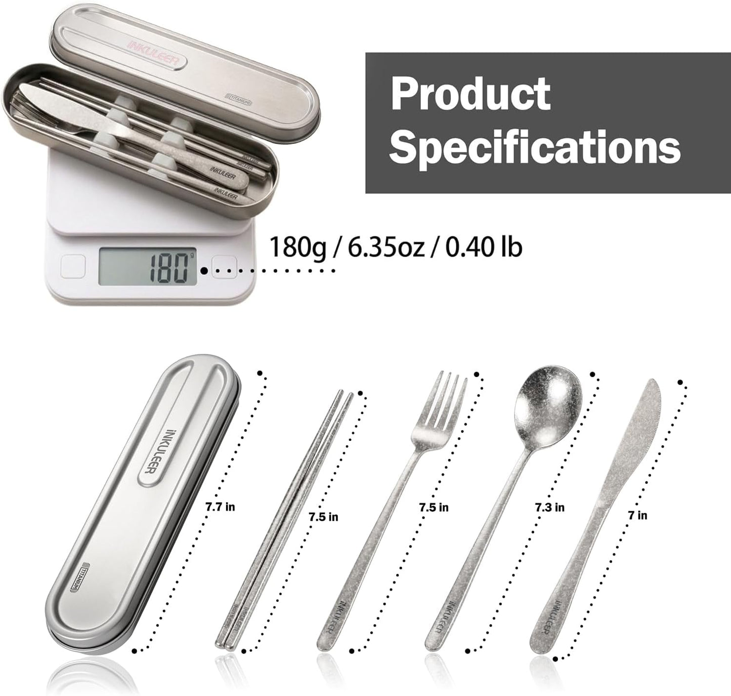 Travel cutlery set, 18/8 stainless steel cutlery, Reusable utensils set with case, Portable Silverware Lunch Box for Camping and Office (Rose Gold/knife set)