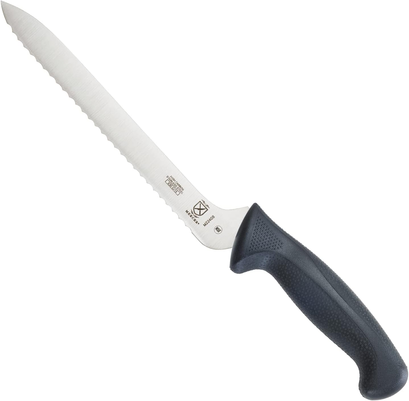 M22408 Millennia Black Handle, 8-Inch Offset Wavy Edge, Bread Knife