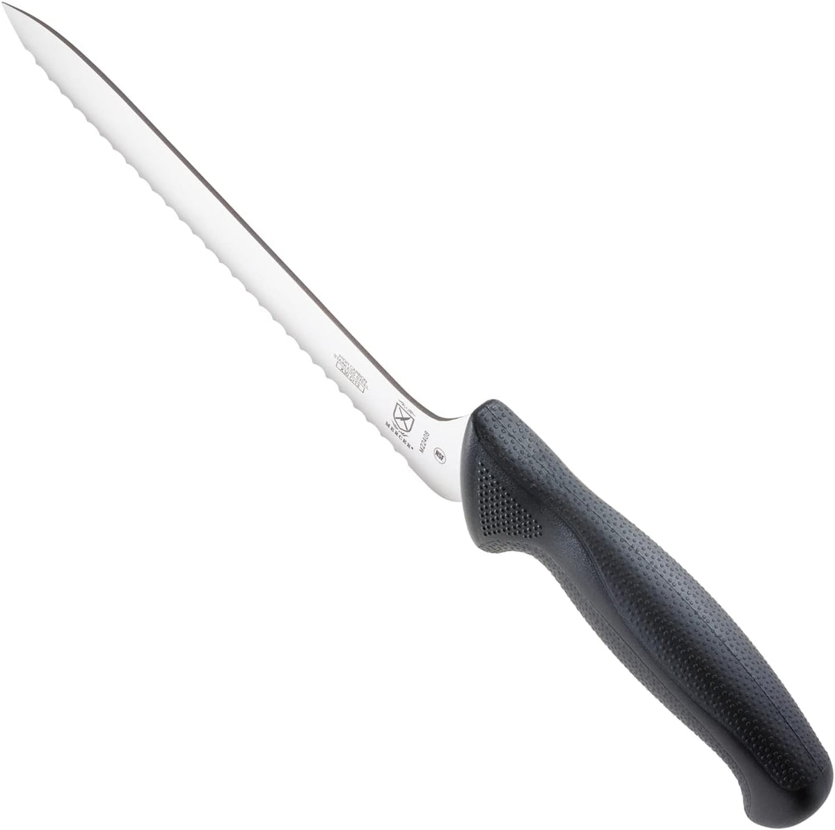 M22408 Millennia Black Handle, 8-Inch Offset Wavy Edge, Bread Knife