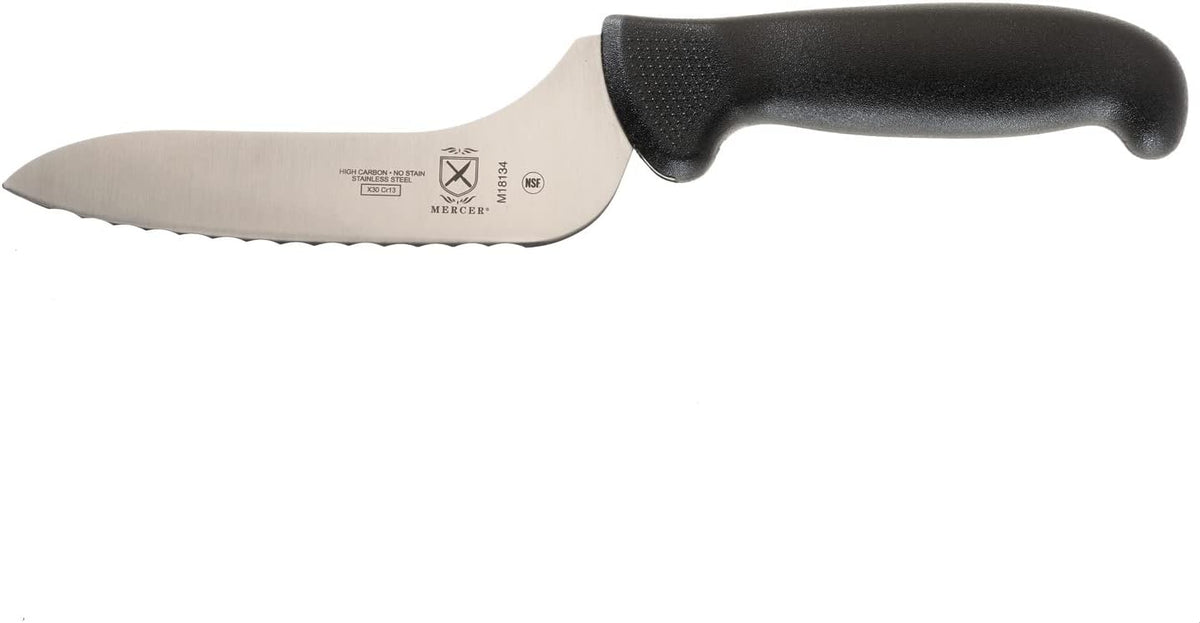 M22408 Millennia Black Handle, 8-Inch Offset Wavy Edge, Bread Knife