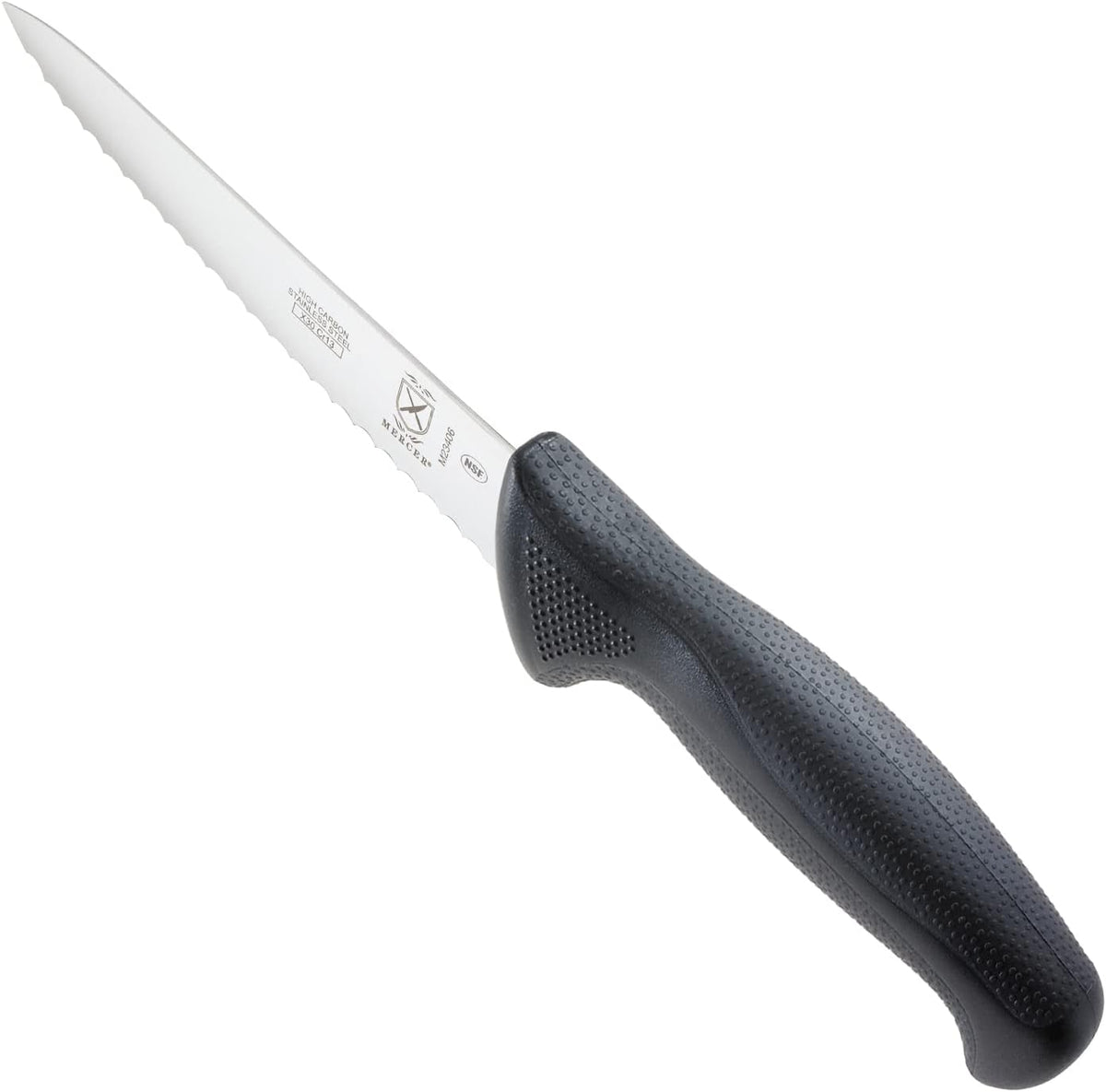 M22408 Millennia Black Handle, 8-Inch Offset Wavy Edge, Bread Knife