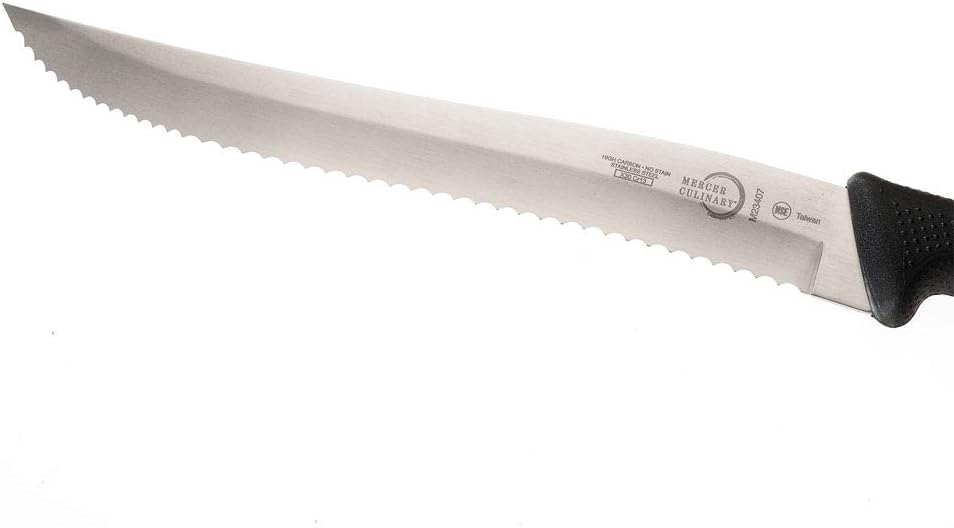 M22408 Millennia Black Handle, 8-Inch Offset Wavy Edge, Bread Knife