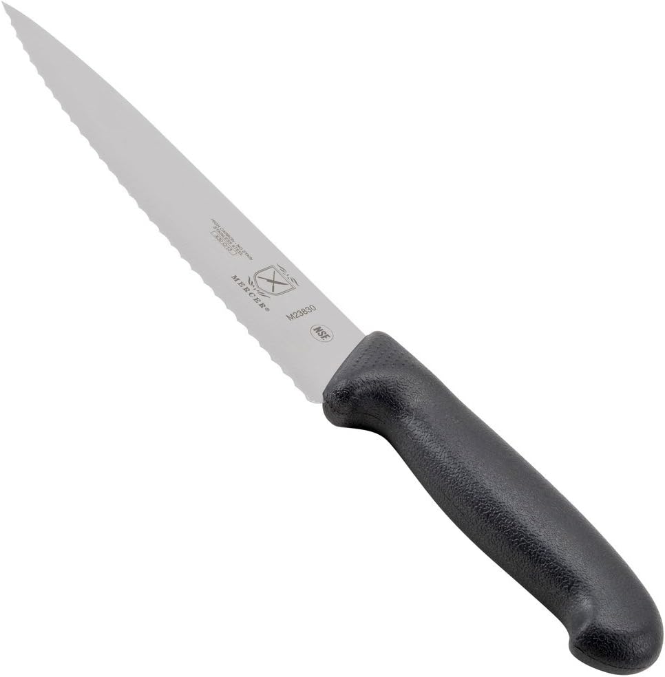 M22408 Millennia Black Handle, 8-Inch Offset Wavy Edge, Bread Knife