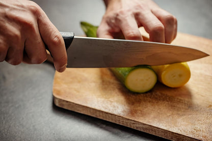 M22408 Millennia Black Handle, 8-Inch Offset Wavy Edge, Bread Knife