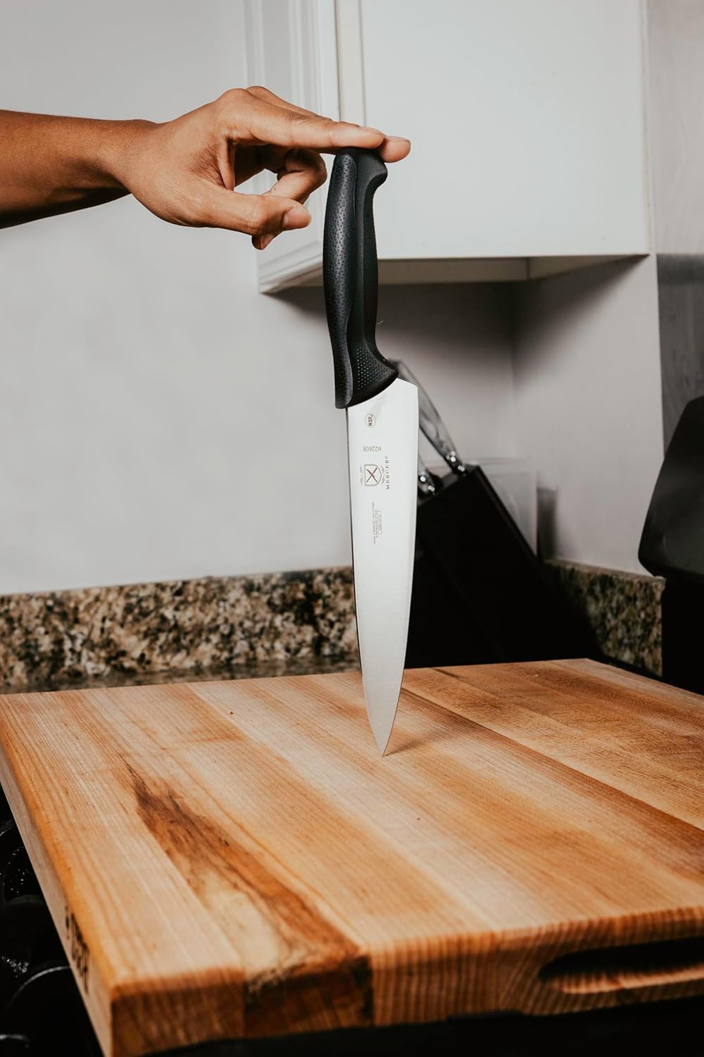 M22408 Millennia Black Handle, 8-Inch Offset Wavy Edge, Bread Knife