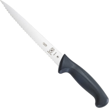 M22408 Millennia Black Handle, 8-Inch Offset Wavy Edge, Bread Knife