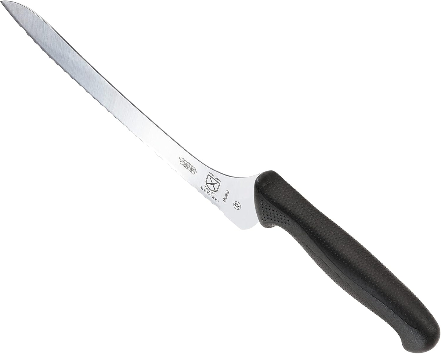 M22408 Millennia Black Handle, 8-Inch Offset Wavy Edge, Bread Knife