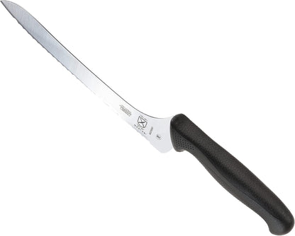 M22408 Millennia Black Handle, 8-Inch Offset Wavy Edge, Bread Knife