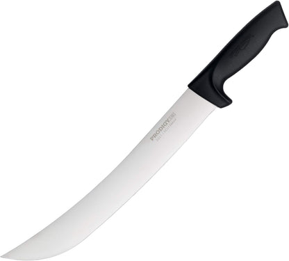 Prodigy Series 12-Inch Cimeter Breaking Knife - High Carbon Stainless Steel Butcher Knife with Curved Blade, Ergonomic Non-Slip Handle, Black