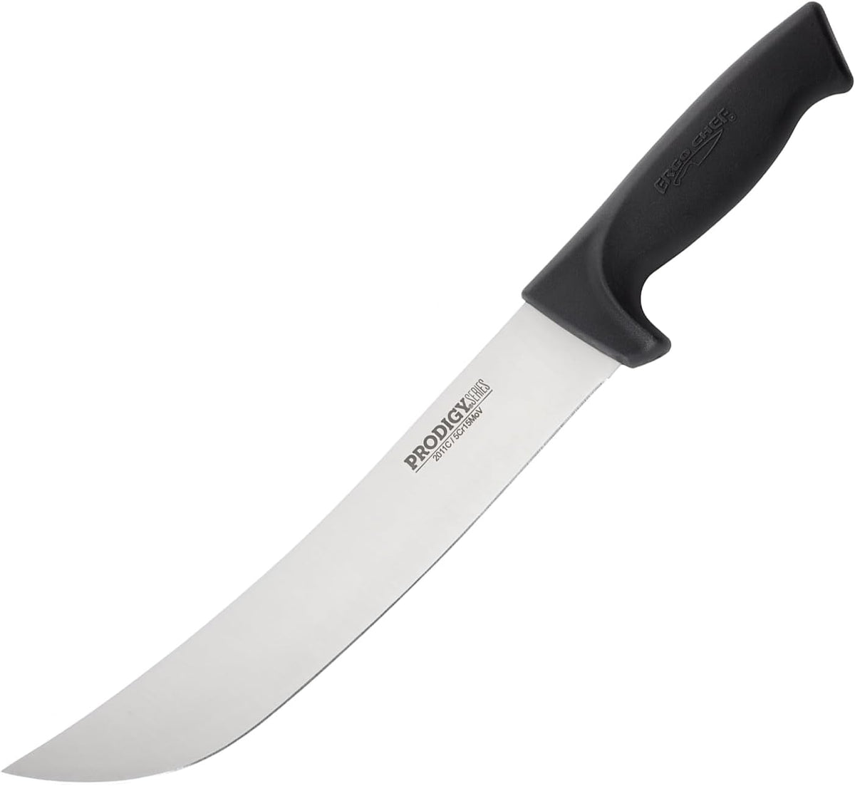 Prodigy Series 12-Inch Cimeter Breaking Knife - High Carbon Stainless Steel Butcher Knife with Curved Blade, Ergonomic Non-Slip Handle, Black