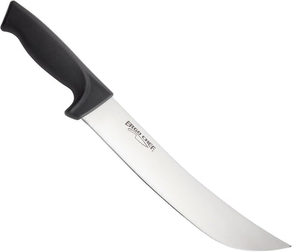 Prodigy Series 12-Inch Cimeter Breaking Knife - High Carbon Stainless Steel Butcher Knife with Curved Blade, Ergonomic Non-Slip Handle, Black