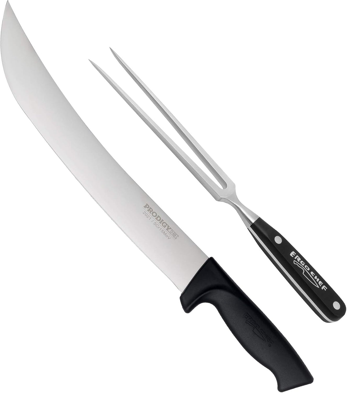 Prodigy Series 12-Inch Cimeter Breaking Knife - High Carbon Stainless Steel Butcher Knife with Curved Blade, Ergonomic Non-Slip Handle, Black