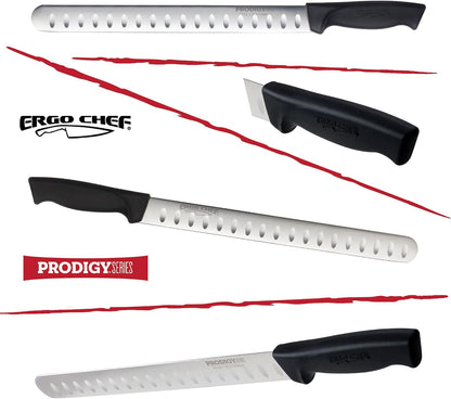 Prodigy Series 12-Inch Cimeter Breaking Knife - High Carbon Stainless Steel Butcher Knife with Curved Blade, Ergonomic Non-Slip Handle, Black