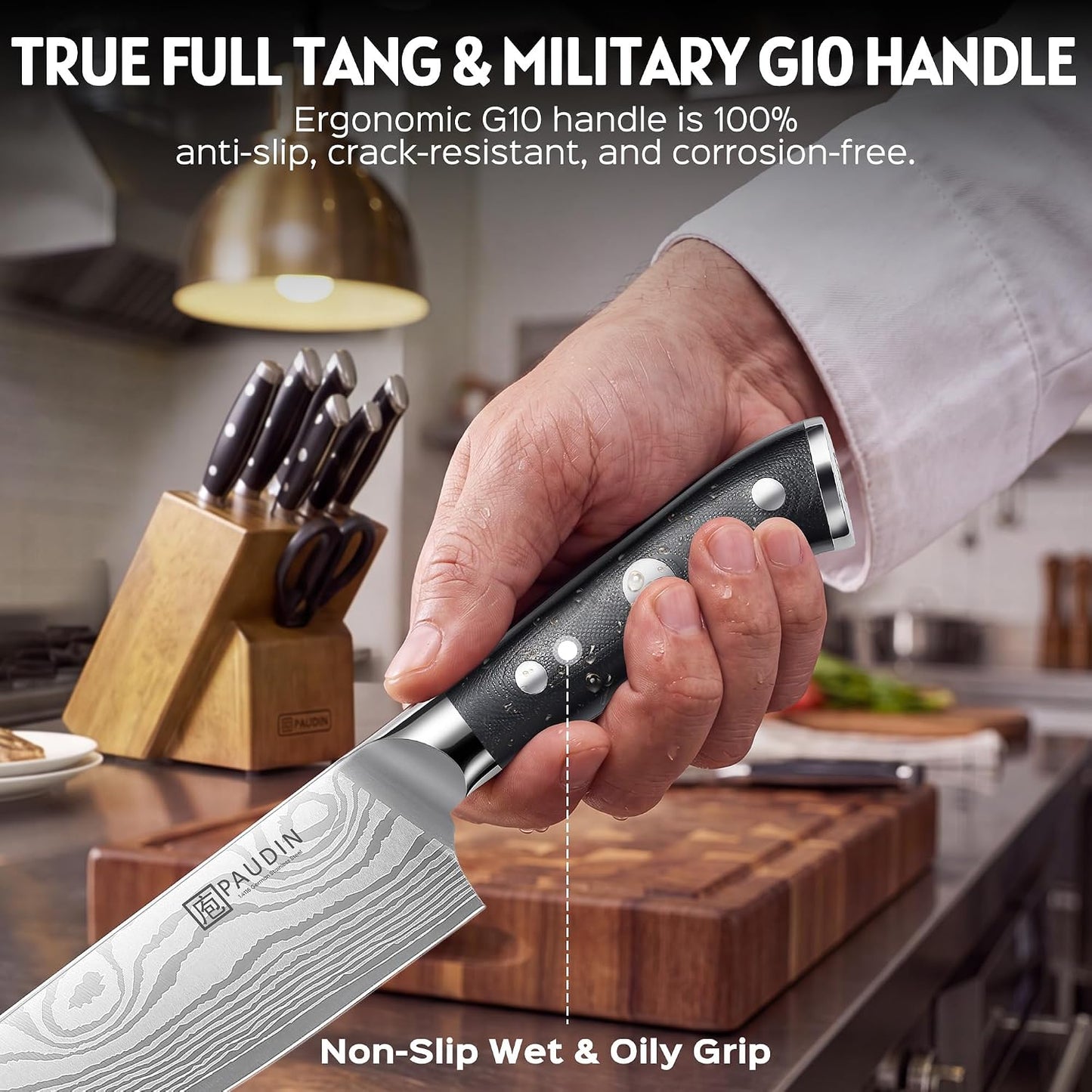 Brisket Knife, 12 Inch Dishwasher Safe Carving Slicing Knife for Meat, Razor Sharp German 1.4116 Steel Smoked Meat Cutter with Non-Slip Ergonomic G10 Handle & Gift Box, Perfect Gifts for Men
