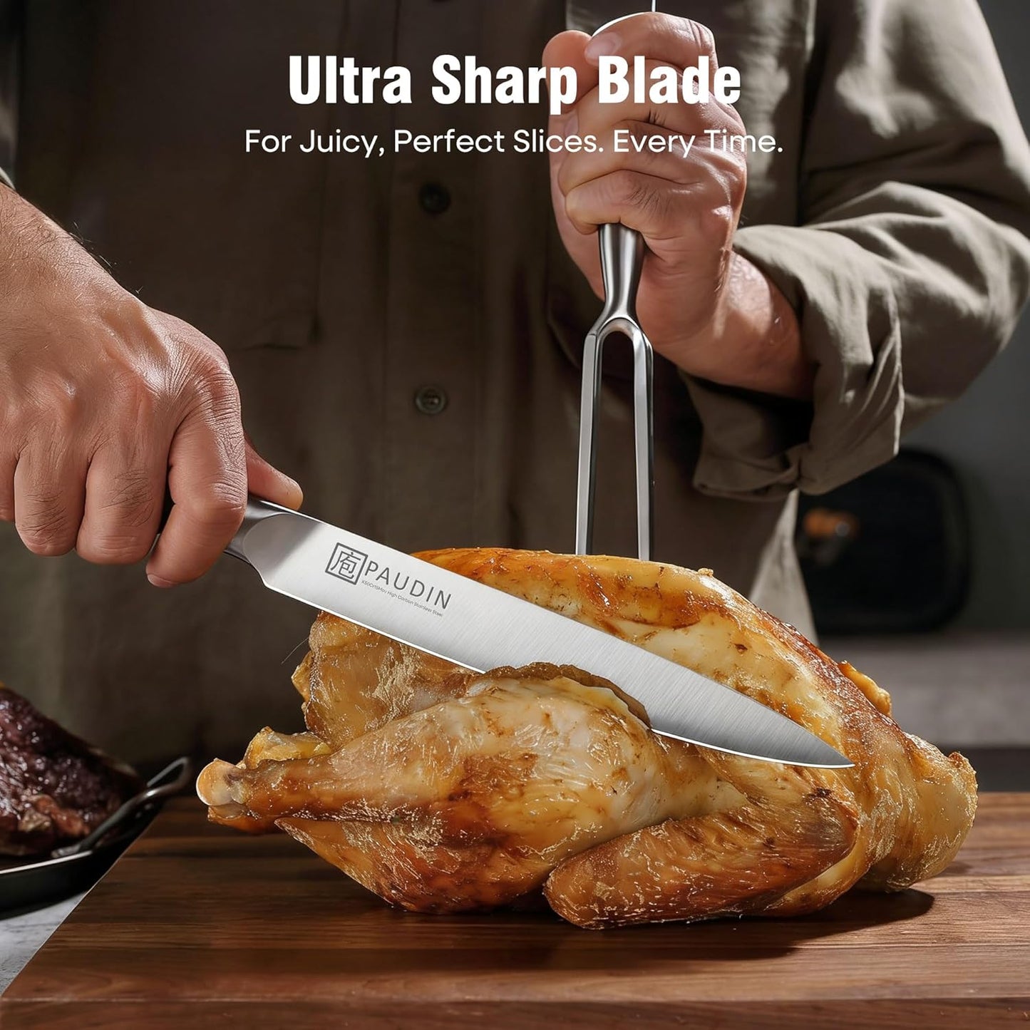Brisket Knife, 12 Inch Dishwasher Safe Carving Slicing Knife for Meat, Razor Sharp German 1.4116 Steel Smoked Meat Cutter with Non-Slip Ergonomic G10 Handle & Gift Box, Perfect Gifts for Men