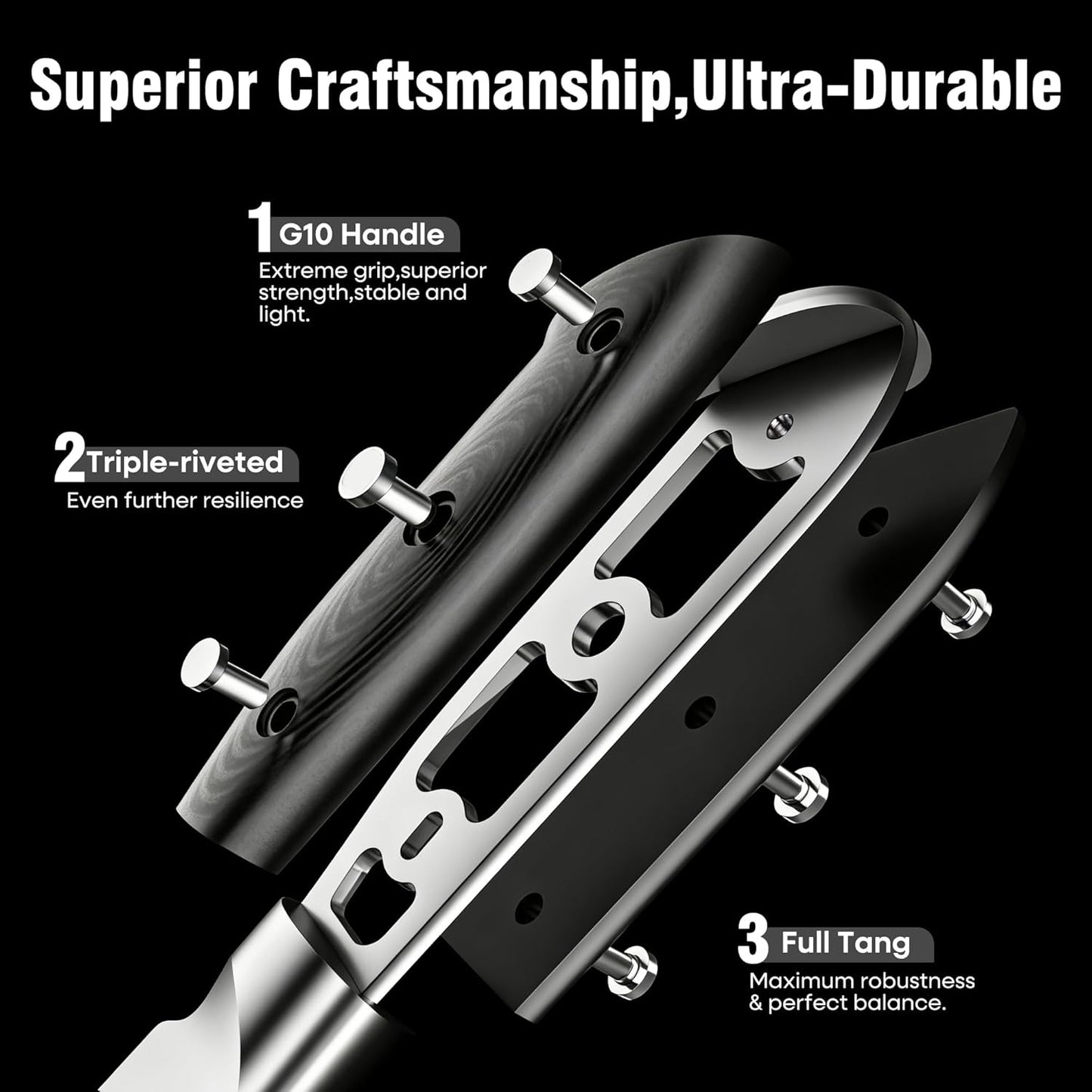 Brisket Knife, 12 Inch Dishwasher Safe Carving Slicing Knife for Meat, Razor Sharp German 1.4116 Steel Smoked Meat Cutter with Non-Slip Ergonomic G10 Handle & Gift Box, Perfect Gifts for Men
