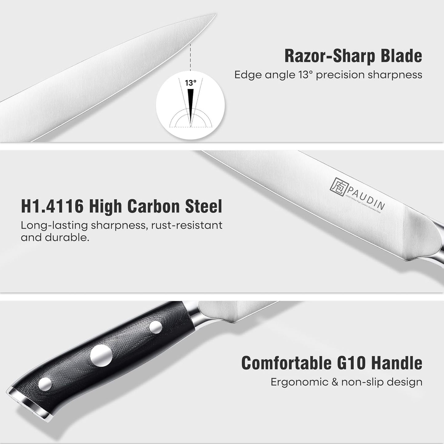 Brisket Knife, 12 Inch Dishwasher Safe Carving Slicing Knife for Meat, Razor Sharp German 1.4116 Steel Smoked Meat Cutter with Non-Slip Ergonomic G10 Handle & Gift Box, Perfect Gifts for Men