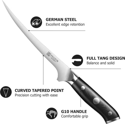 Brisket Knife, 12 Inch Dishwasher Safe Carving Slicing Knife for Meat, Razor Sharp German 1.4116 Steel Smoked Meat Cutter with Non-Slip Ergonomic G10 Handle & Gift Box, Perfect Gifts for Men