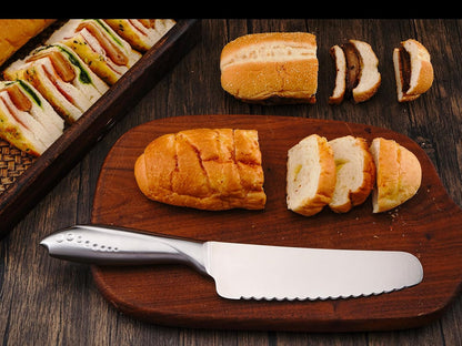 Sandwich Knife, 6 Inch Serrated Utility Knife - High Carbon Stainless Steel Blade for Bread, Vegetable, Meat Cutting, Butter Spreading - Silver