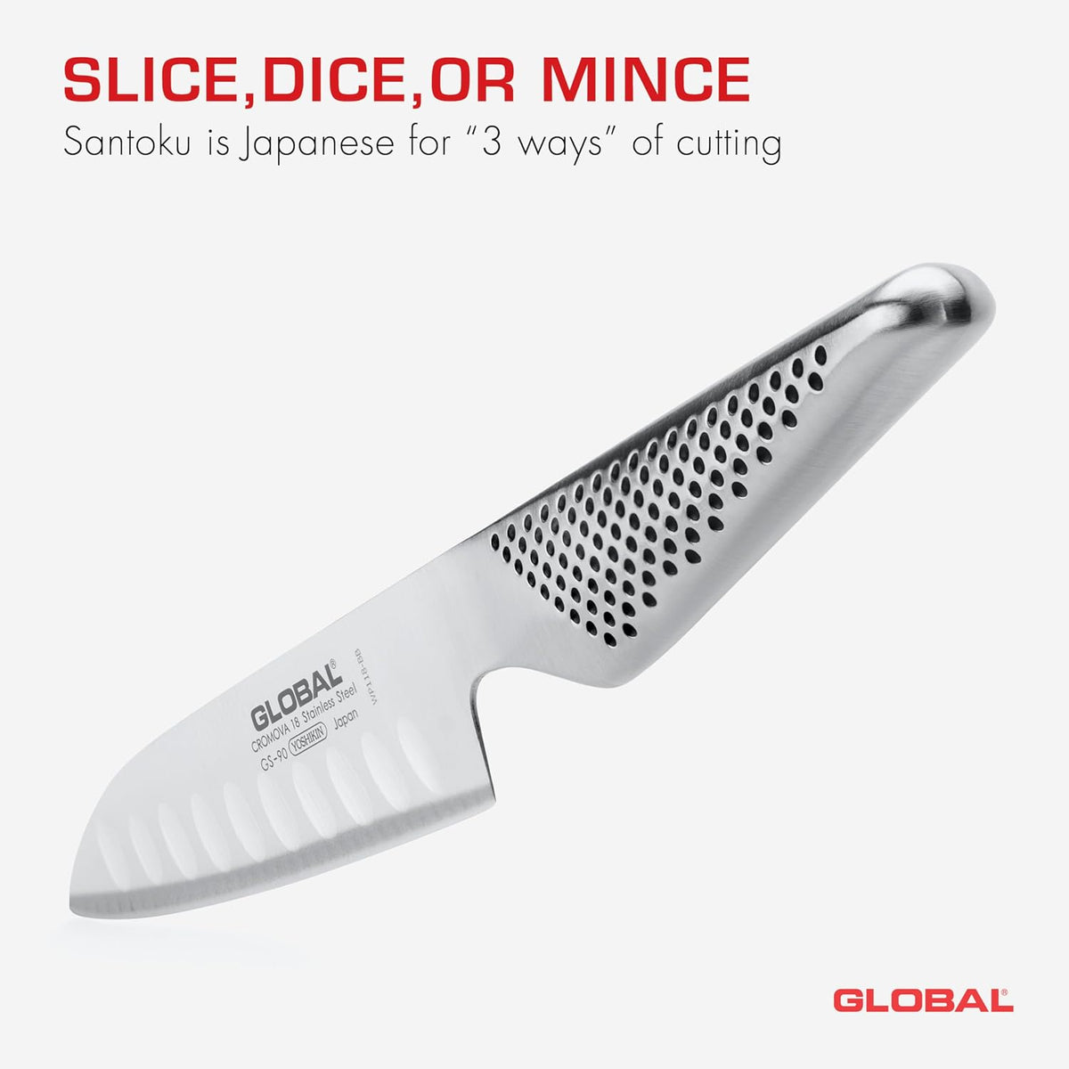 Global GS 90 5" Hollow Ground Santoku Knife GS 90