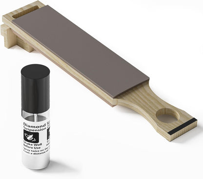 leather strop for knife sharpening preload with diamond polishing compounds,double sided genuine cowhide,Knife Sharpening Strop,Knife Stropping Block 15.7''x3.1''