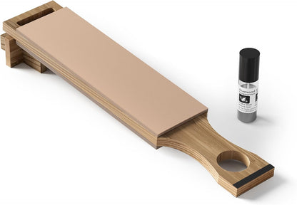 leather strop for knife sharpening preload with diamond polishing compounds,double sided genuine cowhide,Knife Sharpening Strop,Knife Stropping Block 15.7''x3.1''