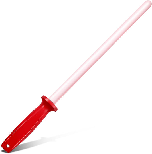 Ceramic Honing Rod, 11 Inch Ceramic Knife Sharpener for Knives with Plastic Handle Lightweight Durable for Professional Chefs and Home Cooks Knife Sharpener