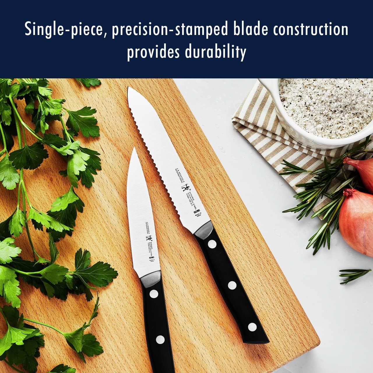 Dynamic 7-Pc Knife Set, Razor-Sharp German Engineered | The Perfect Kitchen Knife Set for Effortless Cutting, Informed by 100+ Years of Mastery. Dishwasher safe, Comfortable Handle