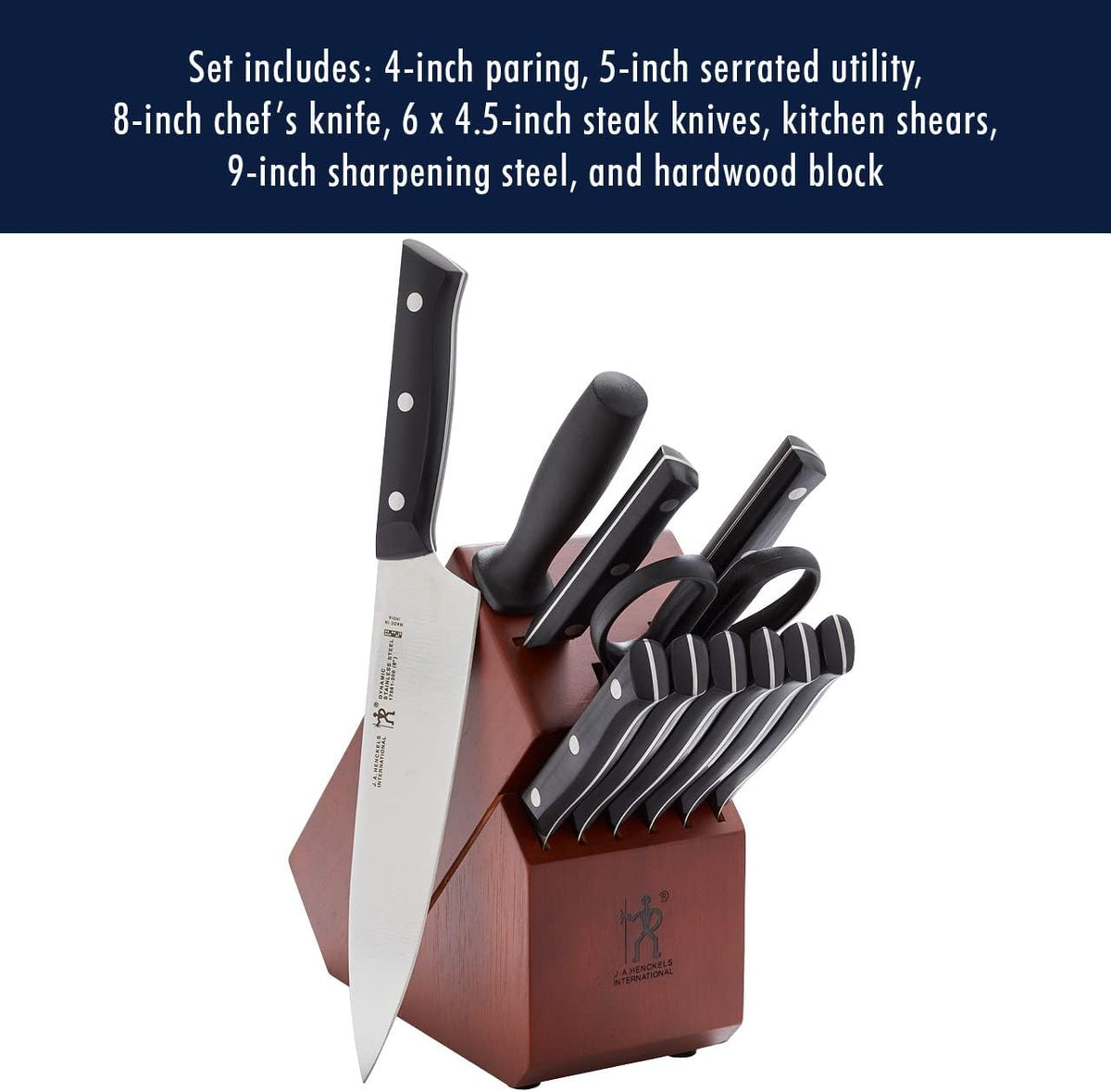 Dynamic 7-Pc Knife Set, Razor-Sharp German Engineered | The Perfect Kitchen Knife Set for Effortless Cutting, Informed by 100+ Years of Mastery. Dishwasher safe, Comfortable Handle
