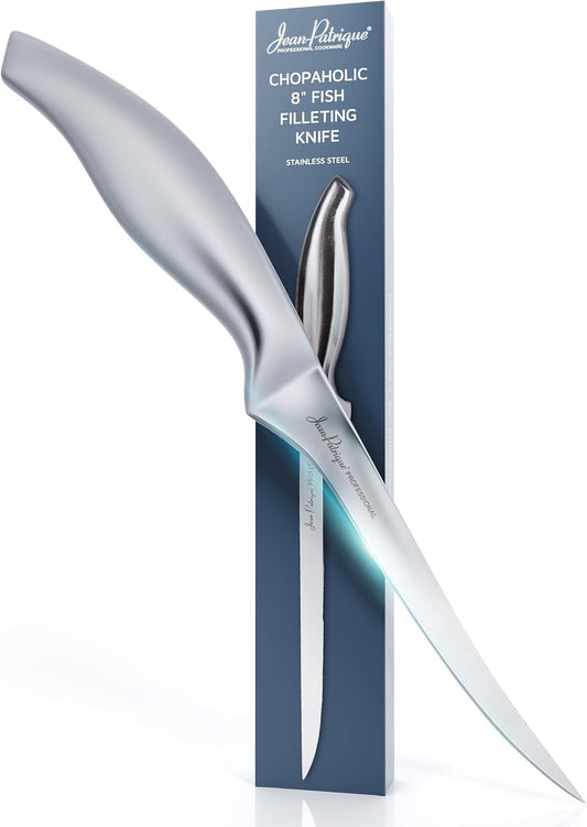 Chopaholic Stainless Steel Boning Knife, 8 inch – Thin & Flexible Fish Fillet Knife