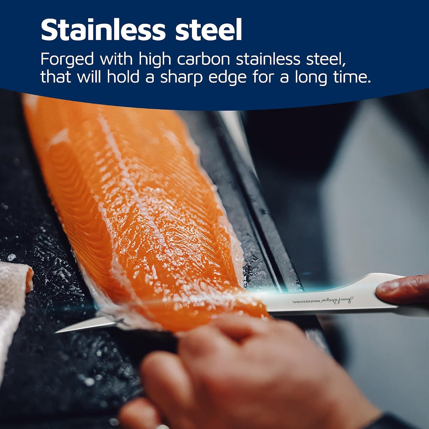 Chopaholic Stainless Steel Boning Knife, 8 inch – Thin & Flexible Fish Fillet Knife