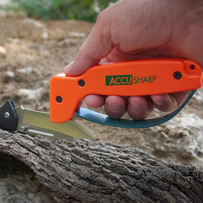 AccuSharp Knife Sharpener, Ergonomic Comfortable Handle, Compact & Easy to Use, Restore and Hone Straight & Serrated Knives, White