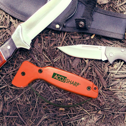 AccuSharp Knife Sharpener, Ergonomic Comfortable Handle, Compact & Easy to Use, Restore and Hone Straight & Serrated Knives, White