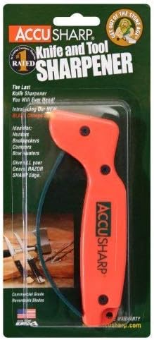 AccuSharp Knife Sharpener, Ergonomic Comfortable Handle, Compact & Easy to Use, Restore and Hone Straight & Serrated Knives, White