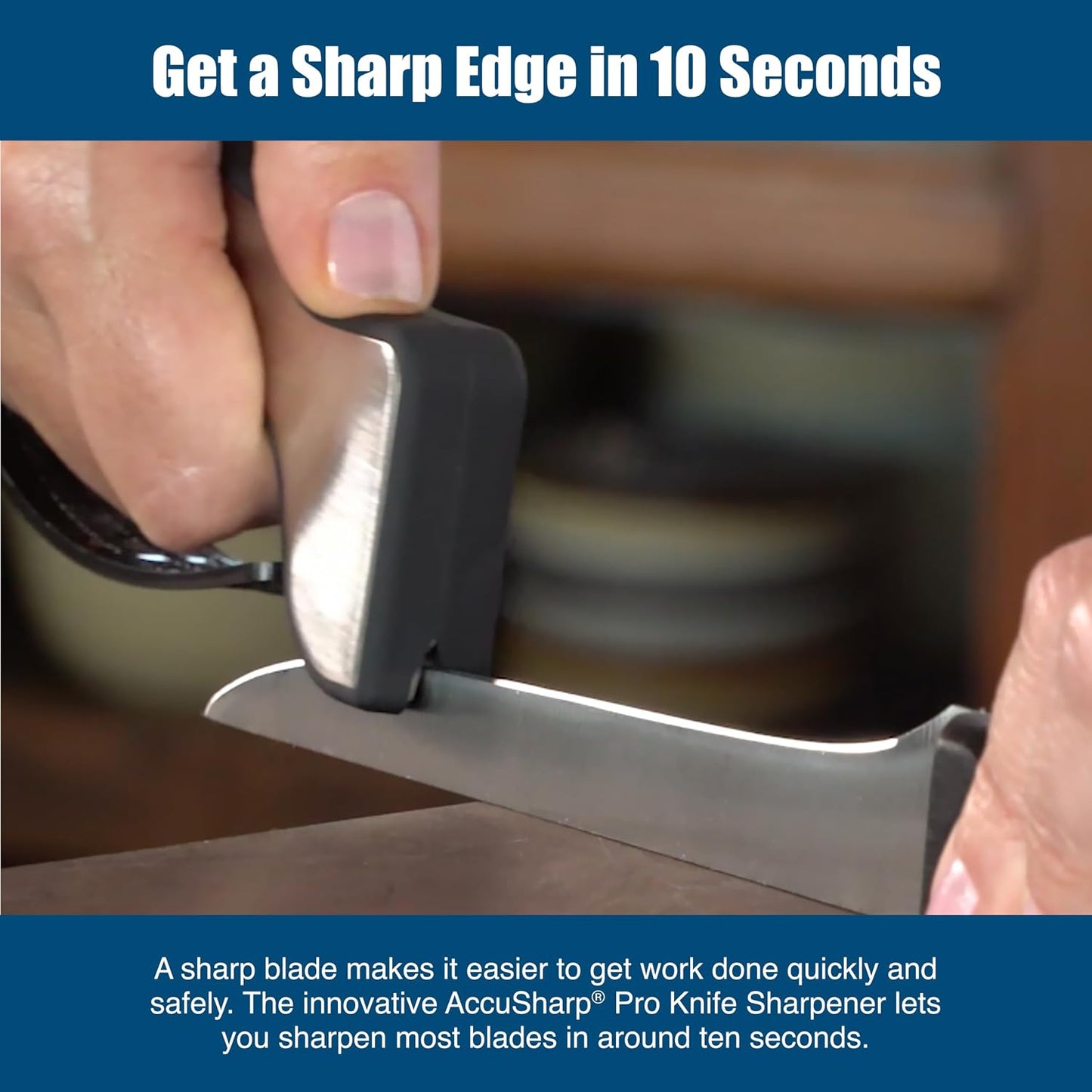 AccuSharp Knife Sharpener, Ergonomic Comfortable Handle, Compact & Easy to Use, Restore and Hone Straight & Serrated Knives, White