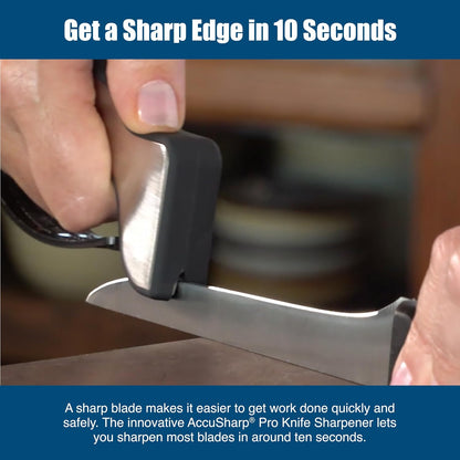 AccuSharp Knife Sharpener, Ergonomic Comfortable Handle, Compact & Easy to Use, Restore and Hone Straight & Serrated Knives, White