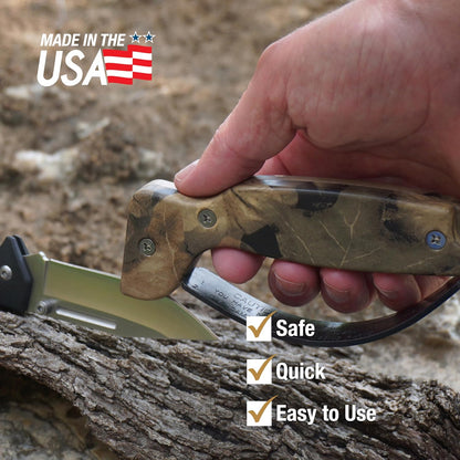 AccuSharp Knife Sharpener, Ergonomic Comfortable Handle, Compact & Easy to Use, Restore and Hone Straight & Serrated Knives, White