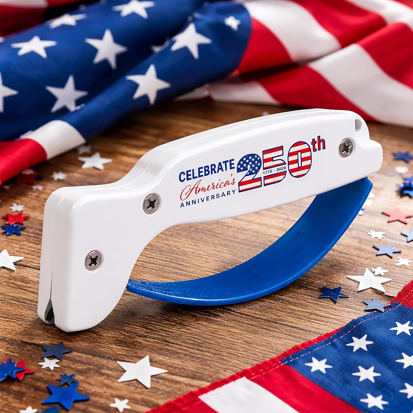 AccuSharp Knife Sharpener, Ergonomic Comfortable Handle, Compact & Easy to Use, Restore and Hone Straight & Serrated Knives, White