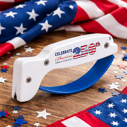 AccuSharp Knife Sharpener, Ergonomic Comfortable Handle, Compact & Easy to Use, Restore and Hone Straight & Serrated Knives, White