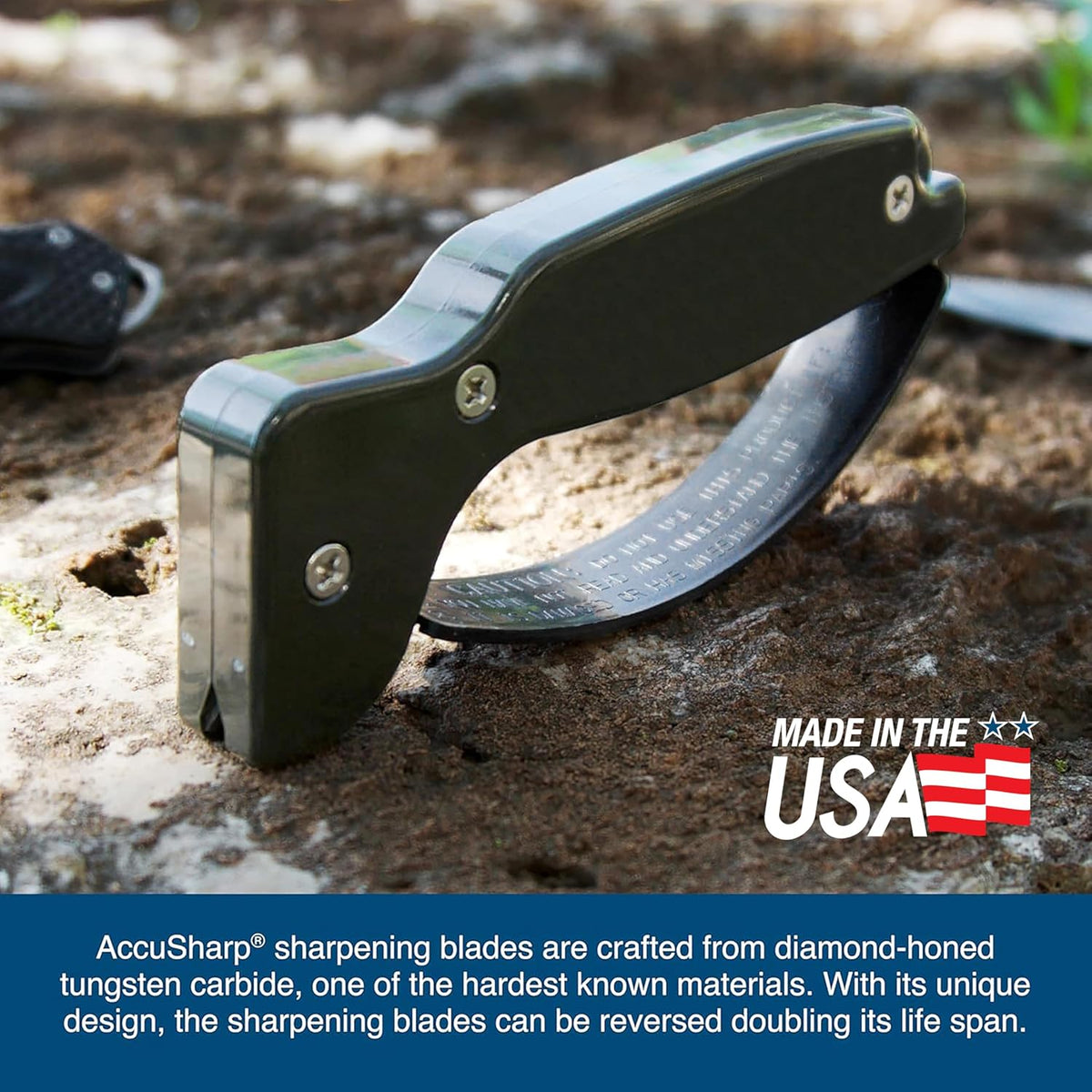 AccuSharp Knife Sharpener, Ergonomic Comfortable Handle, Compact & Easy to Use, Restore and Hone Straight & Serrated Knives, White