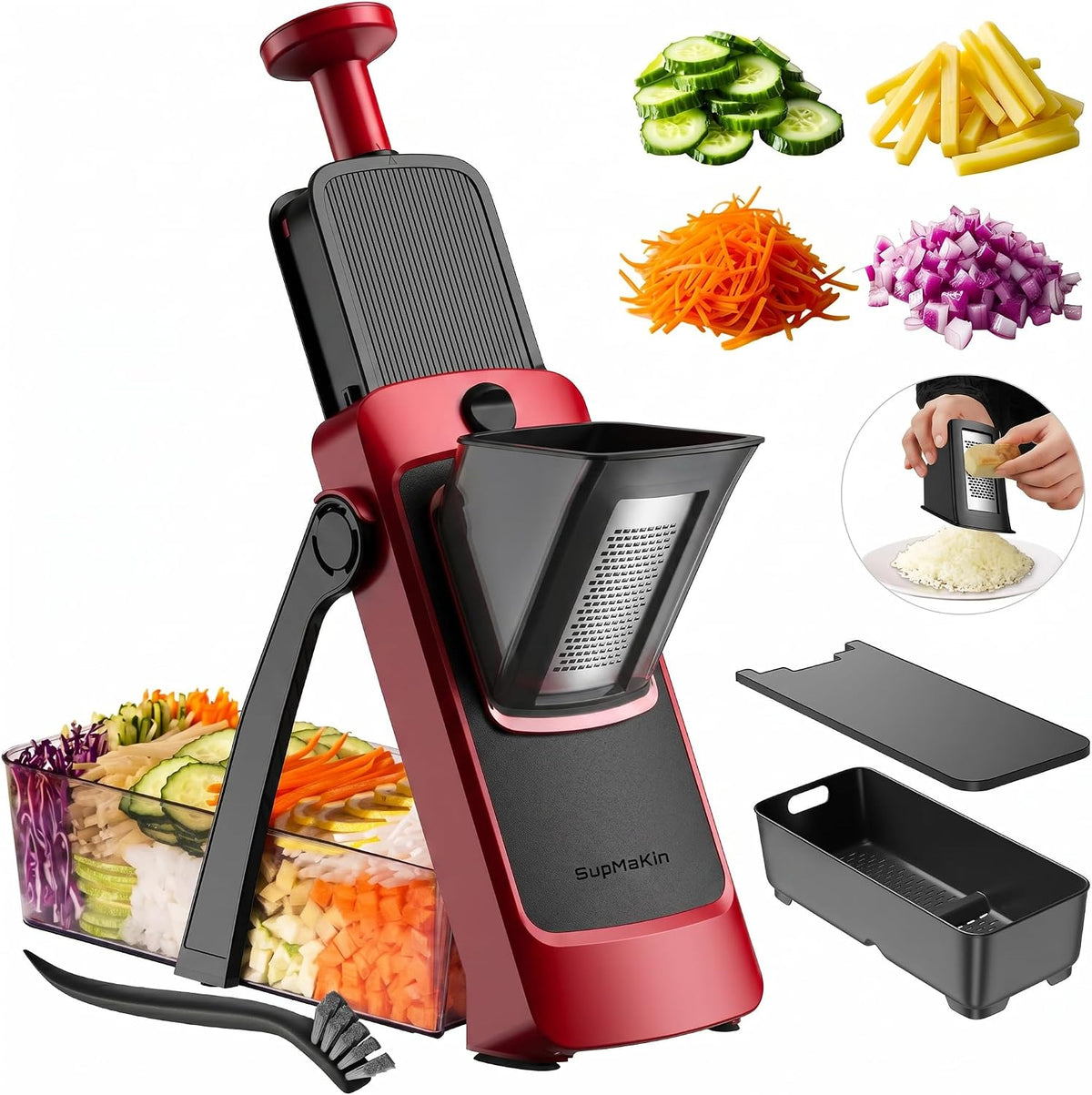 SupMaKin Safe Mandoline Slicer for Kitchen,Adjustable Potato Slicer 1-8 mm