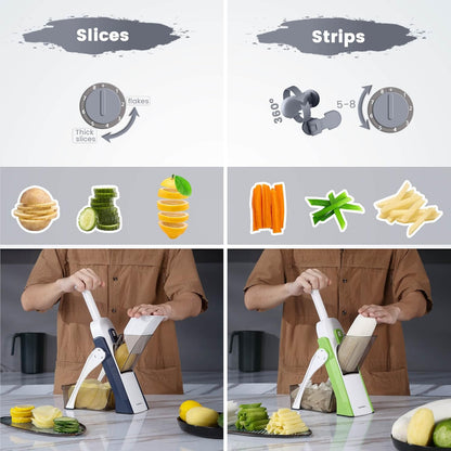 SupMaKin Safe Mandoline Slicer for Kitchen,Adjustable Potato Slicer 1-8 mm