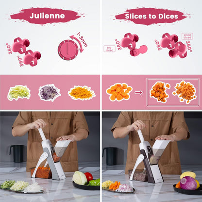 SupMaKin Safe Mandoline Slicer for Kitchen,Adjustable Potato Slicer 1-8 mm