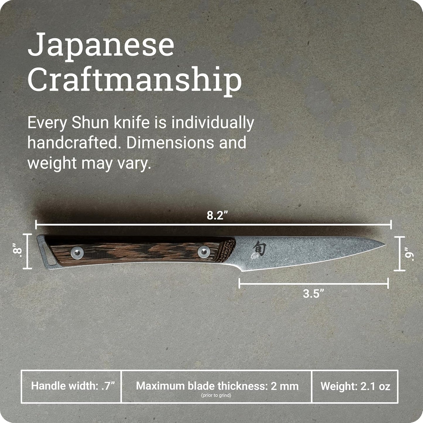 Kanso 3.5" Paring Knife, Handcrafted Japanese Vegetable and Fruit Knife, AUS10A Stainless Steel Blade, Tagayasan Handle, Small Kitchen Tool for Peeling, Coring and Cutting