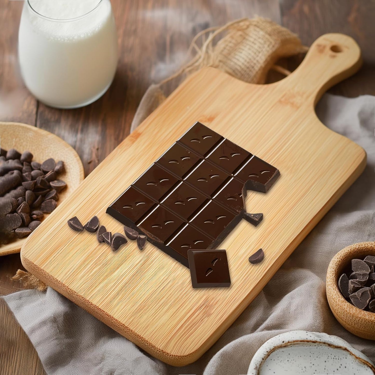 25 PCS Cutting Board Bulk Wood Chopping Board Laser Engraving Serving Board with Handle Charcuterie Boards for Customized Mother's Day Housewarming Gift 11" x 5" Bamboo